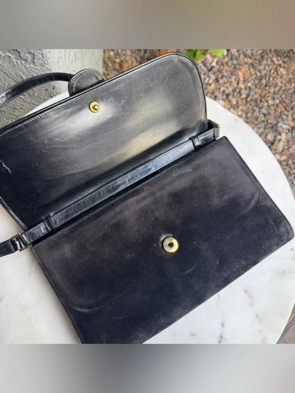 Gucci Suede Leather Flap Shoulder Bag - Picture 10 of 16